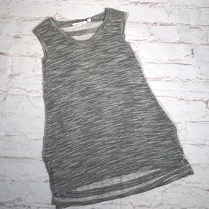 Athleta tank top Size small Heather Gray/white Stripe back